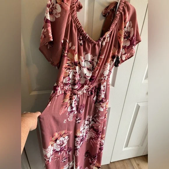 AUW Jumpsuit size 12 Large L NWT floral flowy boho New - Picture 5 of 16